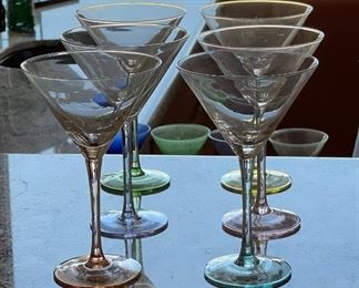 6pc Colored Martini Glasses		
