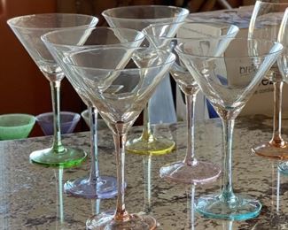 6pc Colored Martini Glasses		
