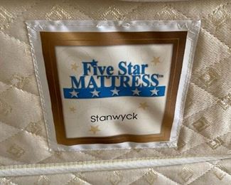 #1 Twin Bed Stanwyck Five star Mattress  with Frame & Boxspring	24x39x73.5in	HxWxD
