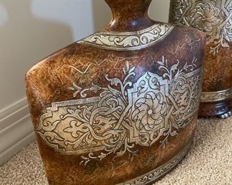 3pc Decorative Vases Decor	Largest: 18in H x 10in Diameter	
