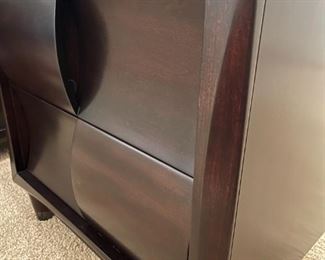 2pc Magnussen Fuqua Wood 2 Drawer Nightstand PAIR Contemporary Desert Modern Black Cherry	28x 28 x 18in	HxWxD
