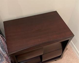 2pc Magnussen Fuqua Wood 2 Drawer Nightstand PAIR Contemporary Desert Modern Black Cherry	28x 28 x 18in	HxWxD
