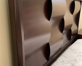 Queen Magnussen-Fuqua Contemporary Dark Wood  Panel Bed With Serta Perfect Sleeper Mattress Dark Cherry	Mattress: 79x60in <BR> Headboard: 63x56in	HxWxD
