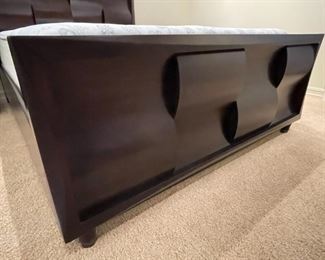 Queen Magnussen-Fuqua Contemporary Dark Wood  Panel Bed With Serta Perfect Sleeper Mattress Dark Cherry	Mattress: 79x60in <BR> Headboard: 63x56in	HxWxD
