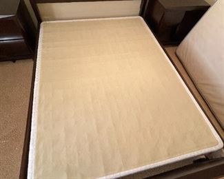 Queen Magnussen-Fuqua Contemporary Dark Wood  Panel Bed With Serta Perfect Sleeper Mattress Dark Cherry	Mattress: 79x60in <BR> Headboard: 63x56in	HxWxD
