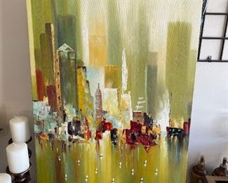 Abstract modern Harborview wall art	39 x 27	
