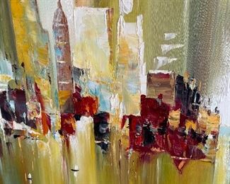 Abstract modern Harborview wall art	39 x 27	
