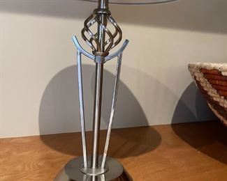Contemporary Brushed Steel Desk Lamp	16.5 in tall x 11.5 in diameter	
