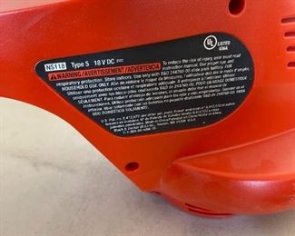 Black and decker rechargeable battery blower		
