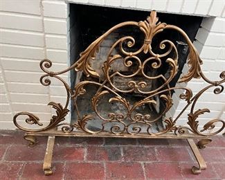 Brass scroll Fireplace screen