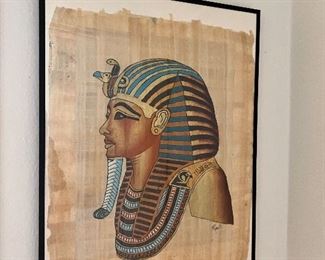 Papyrus Egyptian art piece (framed)