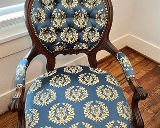 Beautiful Blue antique Victorian style chair