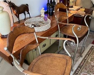 Leather barstools (2)