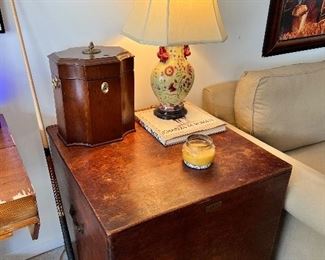 Unique antique wooden box style side table