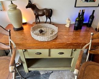 Small wooden side table.