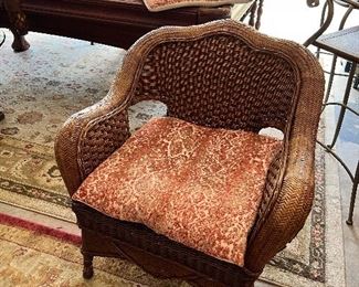 Rattan chair with cushion