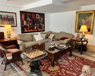 Ultimate Man Cave with Ralph Lauren couch