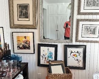 Lots of mirrors and artwork throughout the house and in the garage apartment