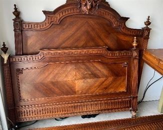 Antique bed. Beautiful. Wooden.