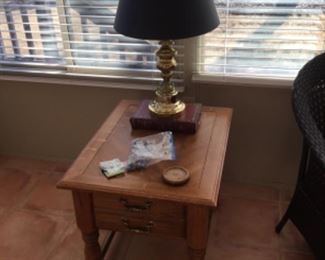 1 of 2 end tables & lamps in sun room