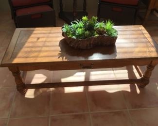 Coffee table in sun room