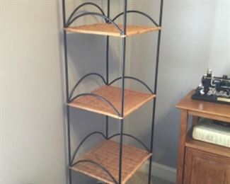 Wicker shelving unit