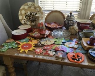 Coton Colors - Happy Everything large -plate with stand, lotion dispenser with attachment, striped vase with attachment, various attachments to switch out as needed by season + so much more