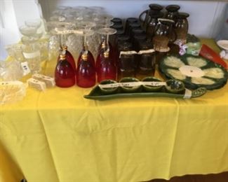 Kitchen - glasses sets, salt cellars, small dishes , compotes, platters - some Pottery Barn