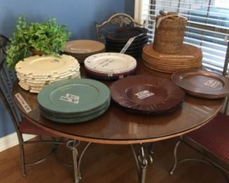 Chargers - wooden, woven metal, and more