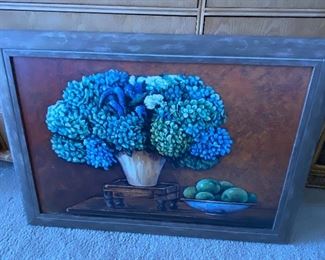 Hydrangea framed picture