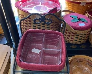 Longaberger baskets with divided liners