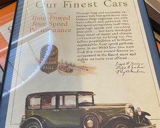 Framed glass Graham vintage poster