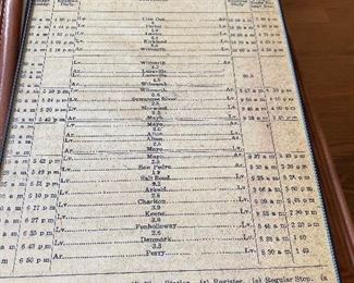 Framed glass pictures of Railroad memorabilia