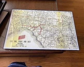 Framed glass pictures of Railroad memorabilia (Maps)
