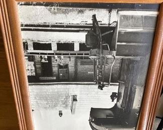 Framed glass pictures of Railroad memorabilia