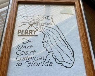Perry - West Coast Gateway to Florida framed glass drawing
