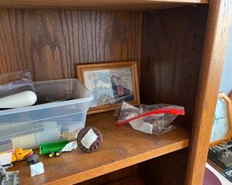 Miscellaneous items in shelf unit