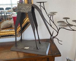 Metal deer candle holder