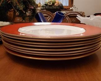 Item #30. 8 Spode Europa Terracotta Dinner Plates - Y8591-T - $250