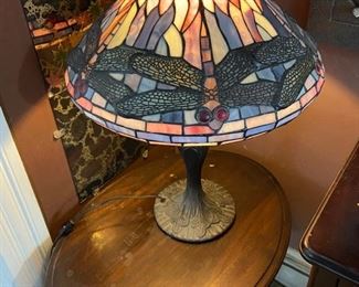 Tiffany style table and floor lamps dragon fly design