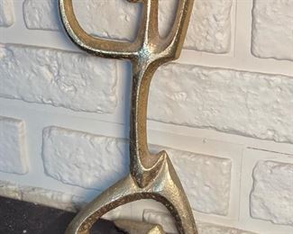 Brass Table Sculpture of Man by Frederic Weinberg 8.75 x 3.75 x 3.25 F.W. on foot