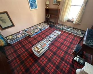 Large number of CDs and DVDs