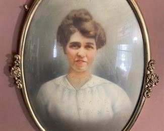 Curved glass framed picture