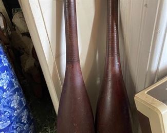 19th Century Indian Club Juggling Pins 26" high