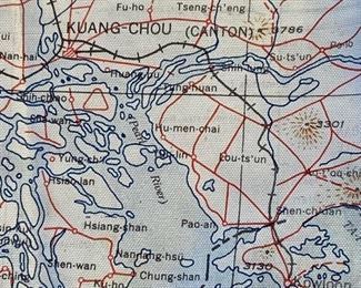 Silk cloth evasion map for Army Air Force military to escape China and the Philippines