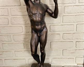 Rodin's "the Bronze Age" crafted by Sergey Eylanbekov in 1990 replica from the Alva Museum 21" tall