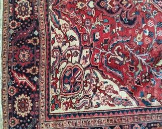 Border detail on this gorgeous Persian Heriz rug.