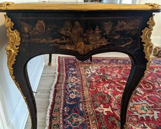 Side view of the Chinoiserie French desk.