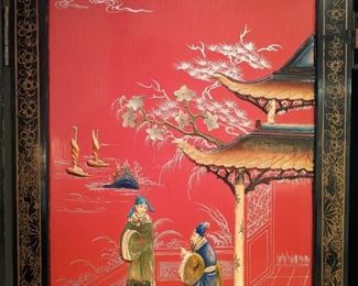 Close-up of one of the panels, showing the amazing detail on this 5-panel screen.