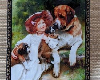 This is one of the three decoupaged Ukrainian lacquered boxes.